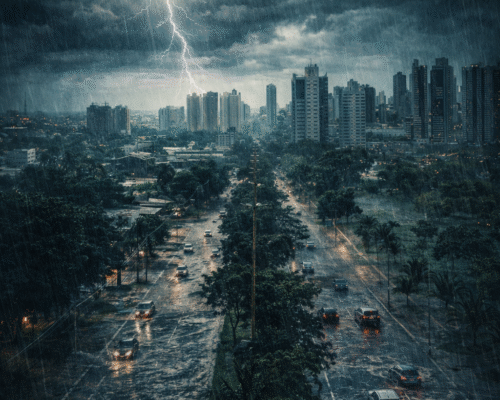 MS enfrenta alerta de tempestades em meio a calor intenso e chuvas fortes