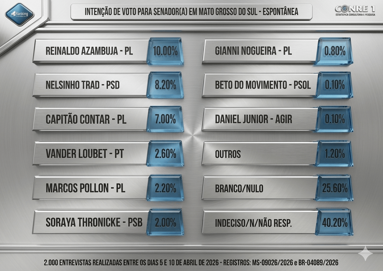 Cenários estimulados pesquisa Senado MS